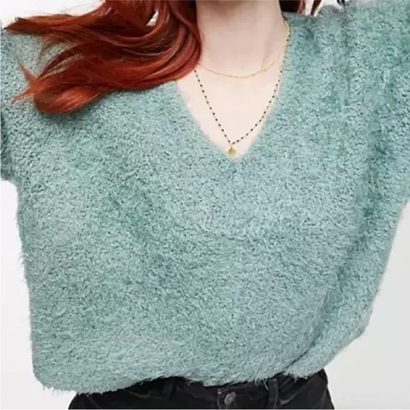 Free People Icing V-Neck Sweater in Spring Dust size XS - Picture 4 of 14